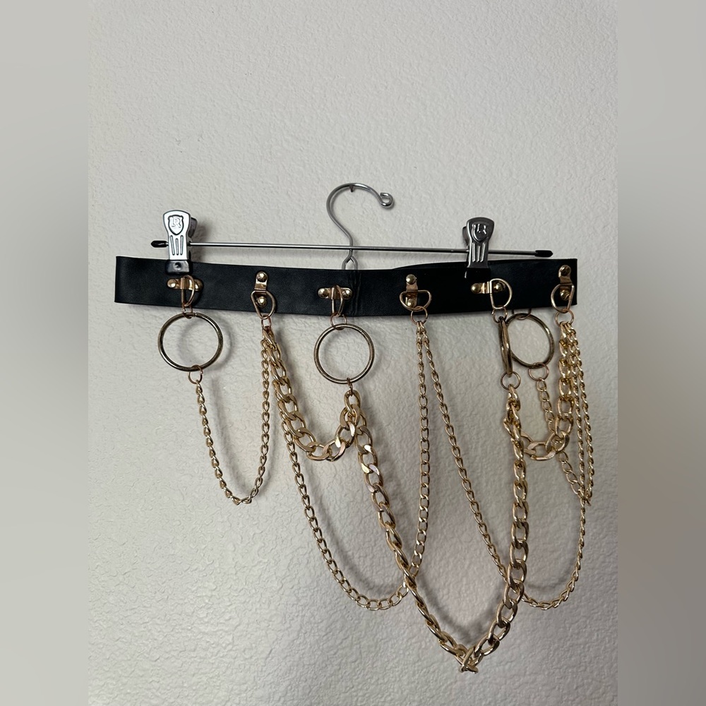 Halloween Pirate Costume Chain and Leather Belt